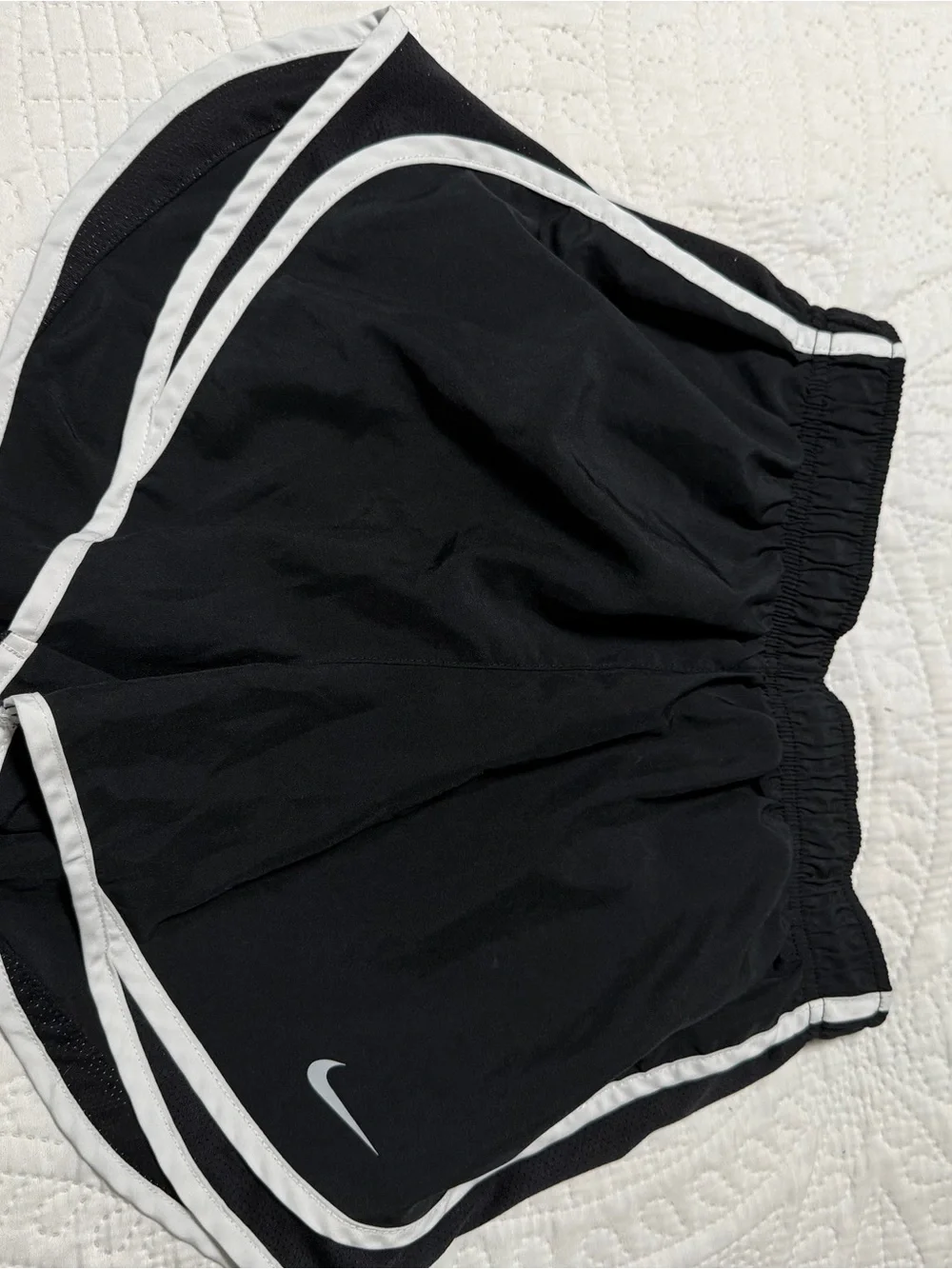 Nike Black Athletic Shorts with White Trim